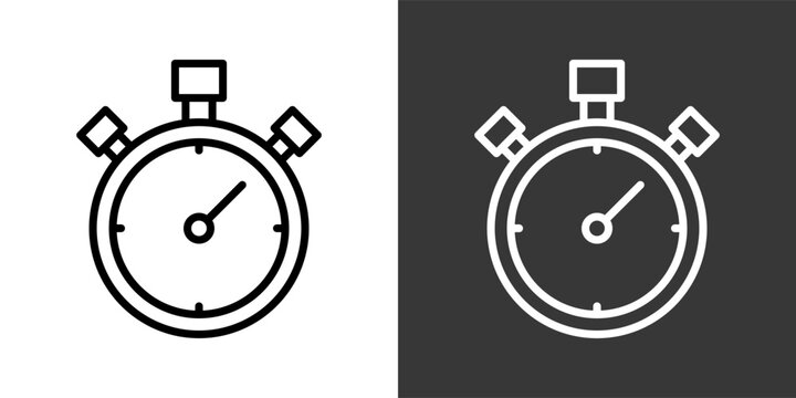 Time White And Black Icon Set Multiple Style Collection Pack Vector Illustration