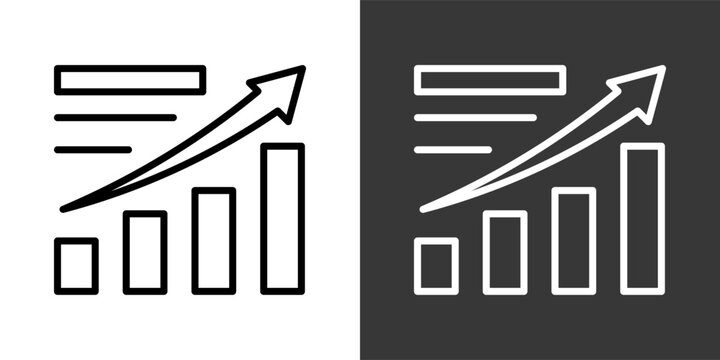 Growth White And Black Icon Set Multiple Style Collection Pack Vector Illustration