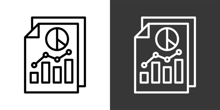 Report White And Black Icon Set Multiple Style Collection Pack Vector Illustration