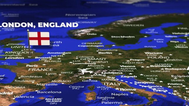 Flight From Athens GREECE to London England with flag pins