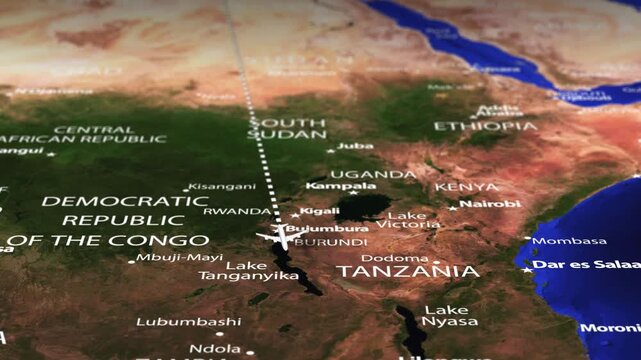 Flight From Athens GREECE to Maputo MOZAMBIQUE with flag pins