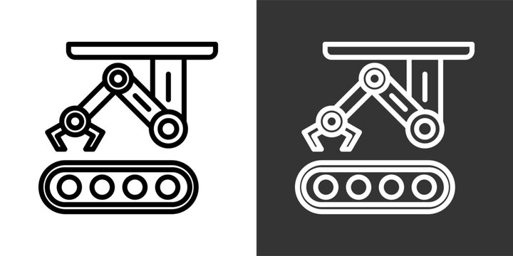 Assembly White And Black Icon Set Multiple Style Collection Pack Vector Illustration