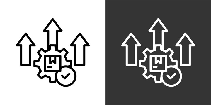 Optimization White And Black Icon Set Multiple Style Collection Pack Vector Illustration