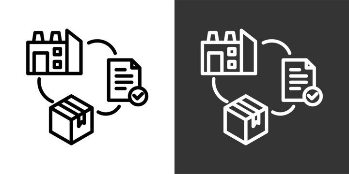 Value Chain White And Black Icon Set Multiple Style Collection Pack Vector Illustration