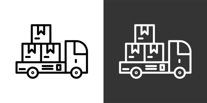 Distribution White And Black Icon Set Multiple Style Collection Pack Vector Illustration