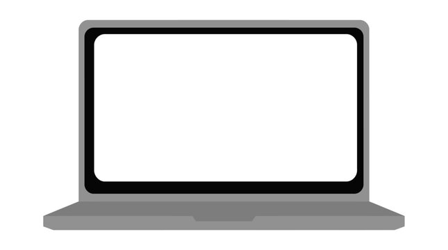 Isolated laptop mockup without background with blank screen. Stock royalty free.