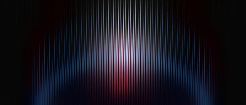 3d rendering, abstract background with vertical lines and soft blue and red light glow, neon gradient background
