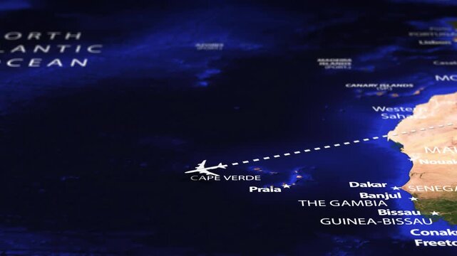 Flight From Athens GREECE to Paramaribo SURINAME with flag pins
