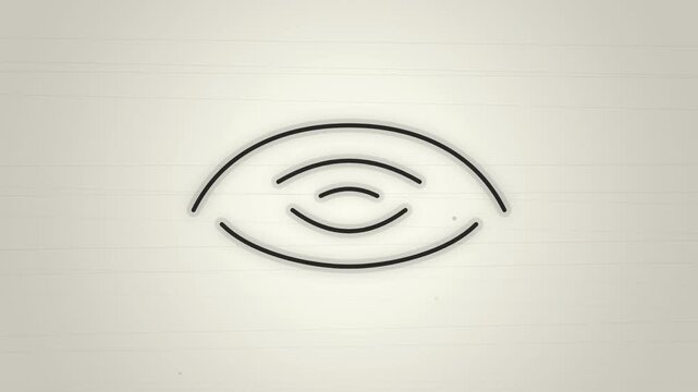 Minimalist eye icon animation with rhythmic pulse effect on paper texture