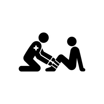 Applying Medical Leg Splint Icon
