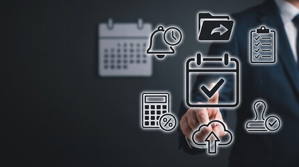 Fototapeta premium Business Tax Filing Deadline Management Interface