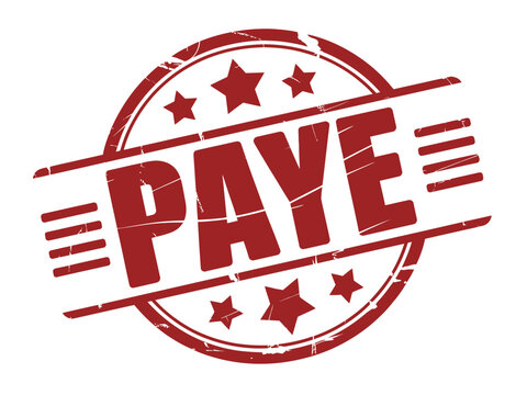Paye red grunge rubber stamp vector graphic with business