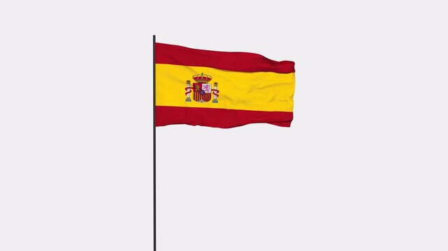 Spain Flag Animation 4K Transparent Background with Alpha Channel