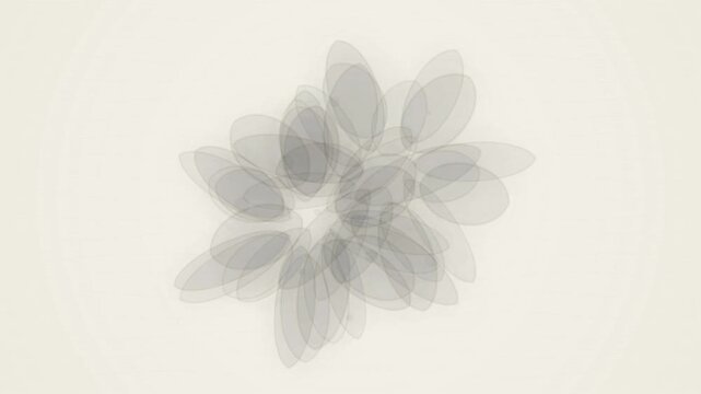 Abstract floral motion graphic animation with rotating semi-transparent petals
