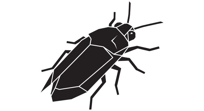 Cockroach Silhouette On White Background Geometric Insect Design roach bug