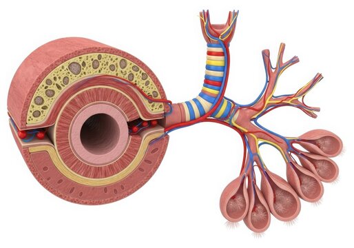 Detailed anatomical illustration of the human kidney's nephron structure isolated on white background
