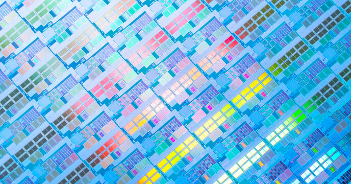 blue silicon wafer for manufacturing semiconductor of integrated circuit.Electronic circuit designs have been built onto the wafers using micromaching including photolithography