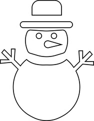 Naklejka premium snowman icon, joyful demeanor. The snowman is ready for winter, various winter active holiday poses for greeting cards and decor. showcasing festive characters accessories like scarves, hats, sled