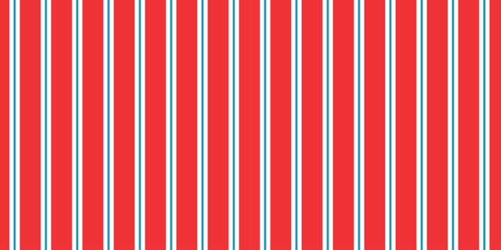 Bold seamless red and white stripe pattern with teal accent lines creating energetic modern background for textiles wallpaper packaging branding and eye catching surface design
