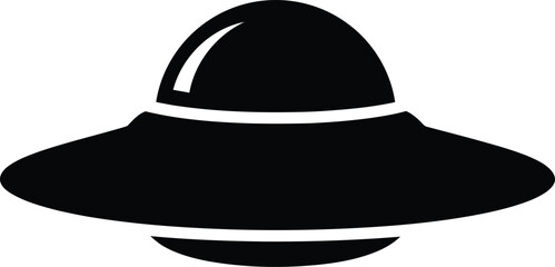 Fototapeta premium Silhouette vector unidentified flying object floating in the space design