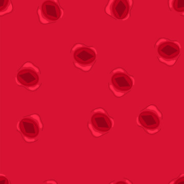 pattern red wax seal stamp creating an antique, vintage, and traditional emblem, providing security, privacy, and authenticity for documents or official announcements