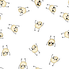 Obraz premium pattern poster popcorn character cartoon. comic video, doodle kawaii, camera clapper poster popcorn character sign vector