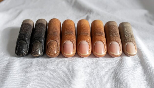 Close-up of assorted wooden pencils aligned in a row.