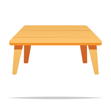 Cartoon wooden table vector isolated illustration