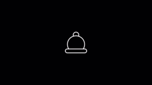 Pawn icon with white glow lineart design isolated on black background. Chess icon set animation. Motion graphic