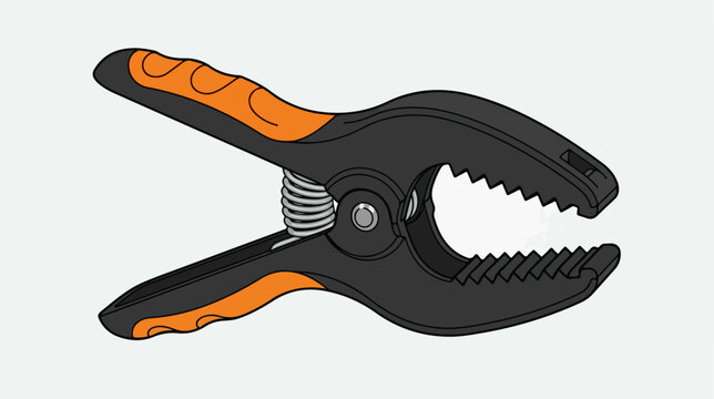 Black and orange locking pliers tool.