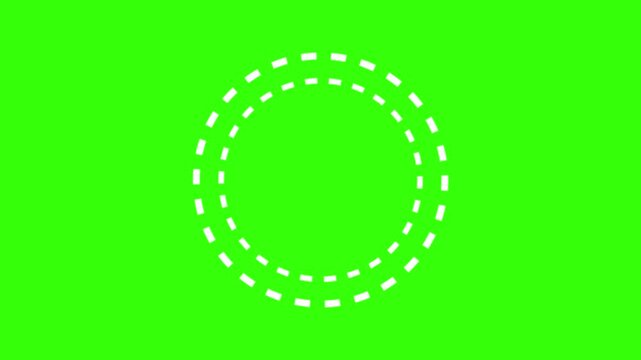 White dashed circle border overlay on green screen white dashed circle, circular border, green screen, chroma key, overlay, outline, placeholder, template, copy space, ui