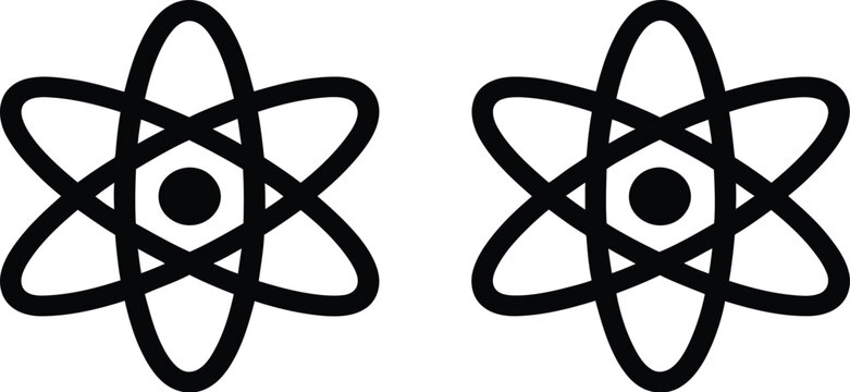 Physics outline icons representing scientific concepts laboratory equipment education learning and technology in flat style vector