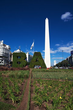 Buenos Aires, Argentina - 03 May 2016: The obelisk B.A. in Buenos Aires, Argentina