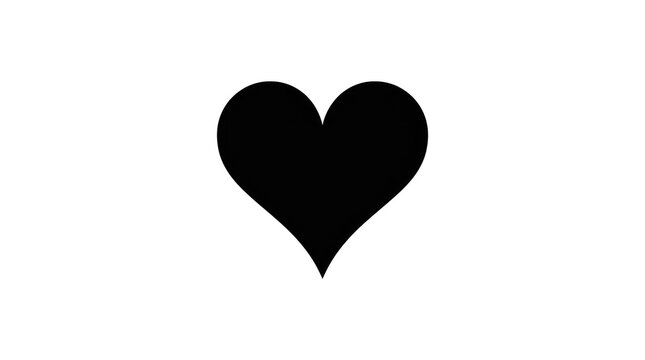 Black heart symbol on white background.