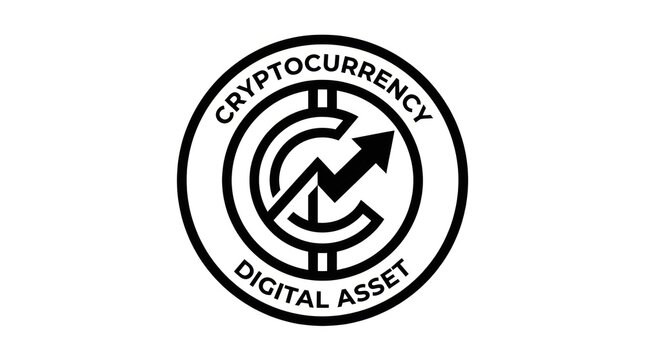 Cryptocurrency digital asset logo icon.