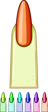 lipstick nail shape cartoon. flare arrowhead, mountain pipe, bridge duck lipstick nail shape sign colorful illustration