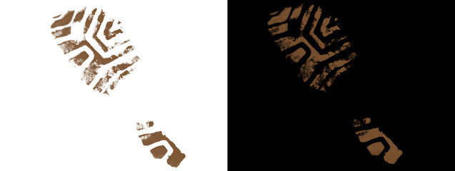 Zebra Pattern Brown Ink Footprint Isolated © Raheem