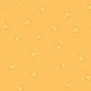 pattern catholic cross christian cartoon. easter line, outline christ, sunrise bible catholic cross christian sign. seamless vector illustration