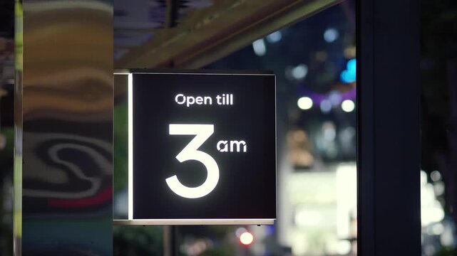 Sign shows store open hours till 3 am