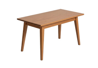 Fototapeta premium A simple rectangular wooden dining table for home or kitchen furniture isolated on a clean transparent background isolated on transparent background