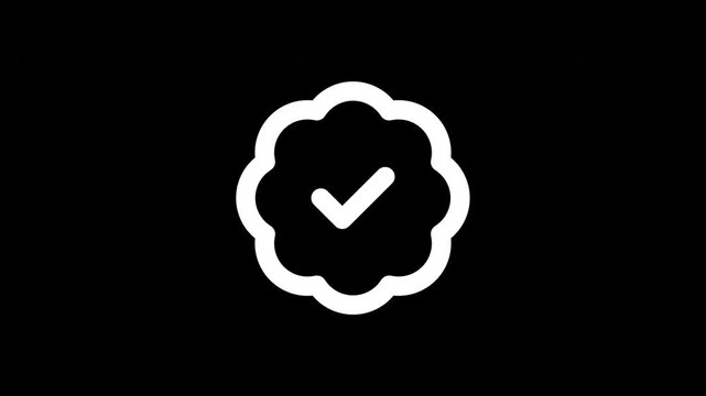 Verified Checkmark Badge Icon Outline with Alpha Channel