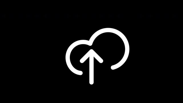 Cloud Upload Icon Outline with Alpha Channel