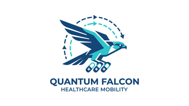Quantum falcon logo symbolizing healthcare mobility and delivery.