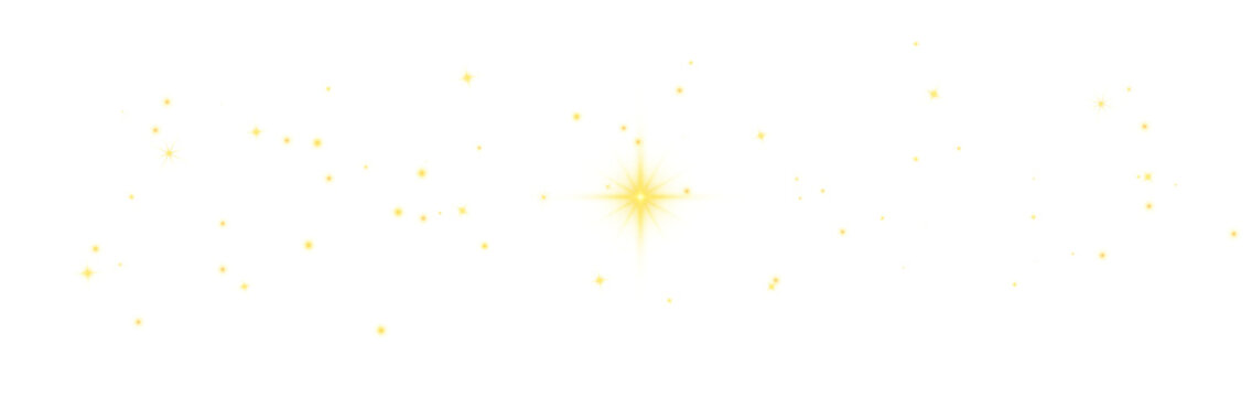 Sparkling Glitter Stars Overlay &ndash; Glowing Twinkle Light Particles PNG