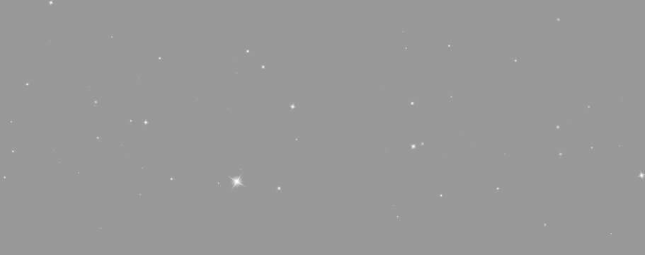 Sparkling White Glitter Stars Overlay &ndash; Glowing Twinkle Light Particles PNG
