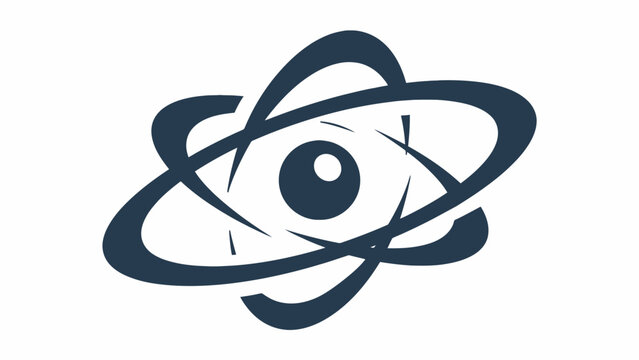 Abstract atomic eye orbital logo design.