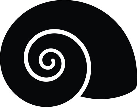 Silhouette vector illustration of a simple spiral snail shell design