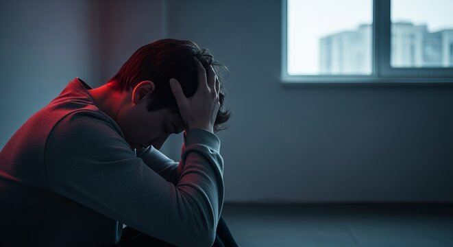 Vibrant photorealistic image depicting the complexities of mental trauma and resilience