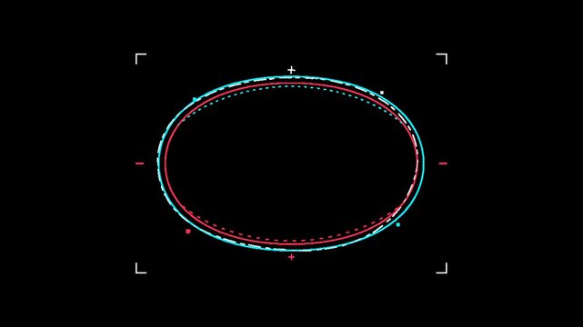 HUD Target Ellipse Overlay With Dynamic Rotating Elements And Scan Lines