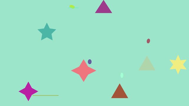 Animated Geometric Shapes Floating in Soft Pastel Background with Subtle Light Effects